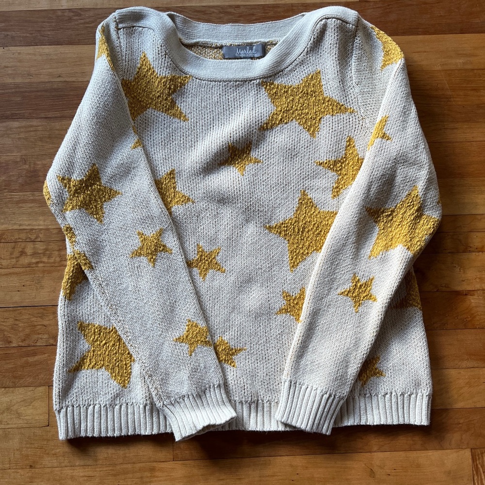 MARLED Reunited Clothing Gold Star Sweater Size M medium Sweater